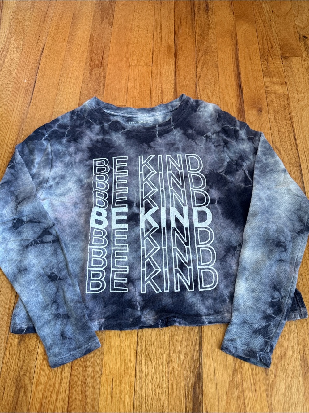 goodhyouman BE KIND Tie-Dye Sweatshirt - Black & Gray